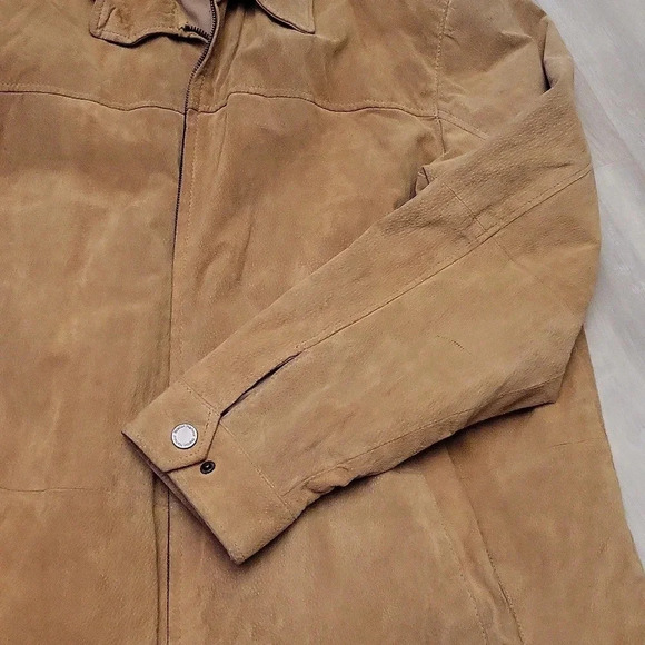 Boston Harbor Mens XXL Tan Lined Full Zip Leather Jacket Western Warm Casual - Picture 6 of 12